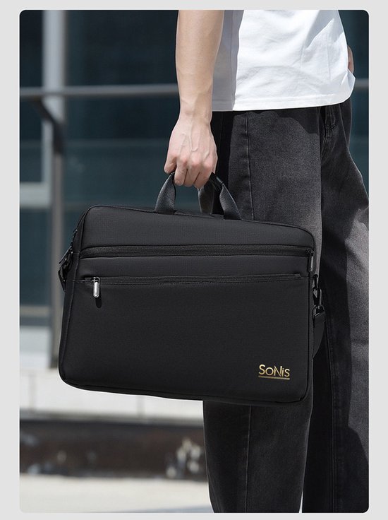 Sacoche pour ordinateur portable SoNis - Sac bandoulière pour ordinateur portable - 15 pouces - noir - hydrofuge - Housse pour ordinateur portable