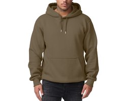 Smith & Solo Hoodie Heren - Sweatshirt Heren Met Capuchon - Katoen - Stone S