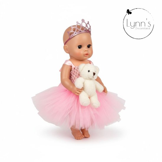Diealles Shine 4 stuks babypoppen luiers en 2 stuks babypoppen slabbetjes voor poppen, poppenaccessoires set voor poppen van 14-16 inch
