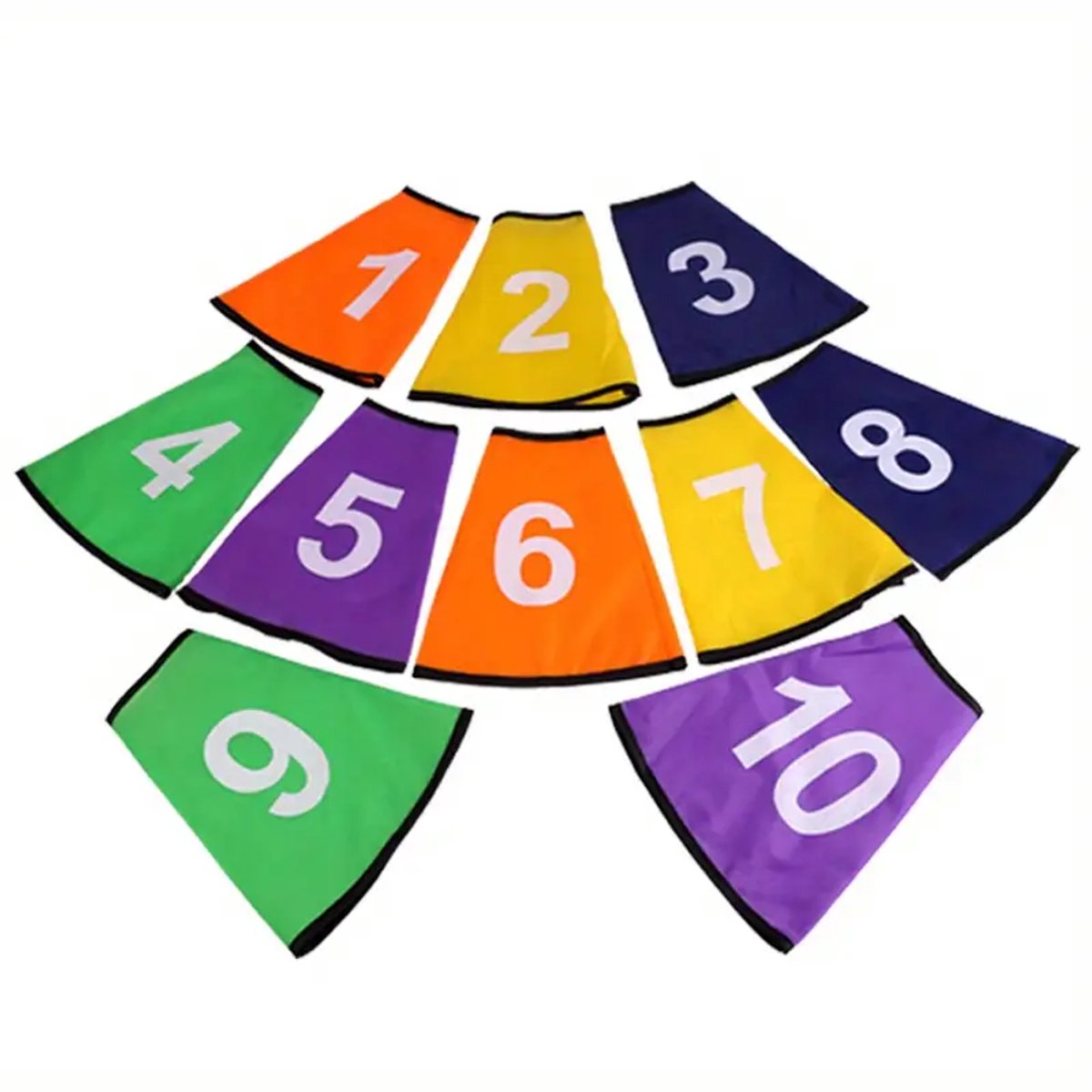 Unisex PVC voetbaltrainingskegels met nummers - set van 10, duurzame, diverse kleuren sportbehendigheidsveldmarkeringen, genummerde kegelsets in meerdere maten voor training en oefening