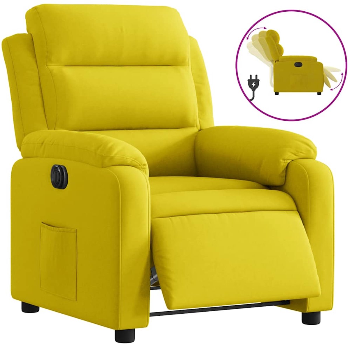 vidaXL Fauteuil - verstelbaar - elektrisch - stof - geel