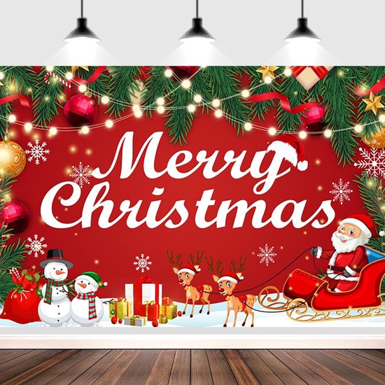 Kerstachtergrond - 110x180cm - Achtergrond voor Kerstmis - Kerstdecoratie - Familiefeest, Decoraties, Avond, Open Haard, Fotografie-achtergrond