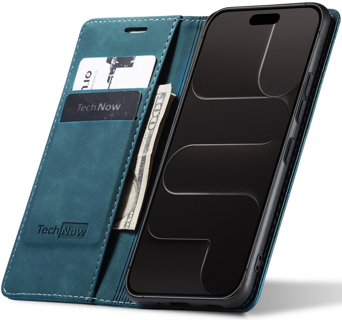 Hoesje geschikt voor iPhone 17 Air - Book Case Leer Slimline Blauw