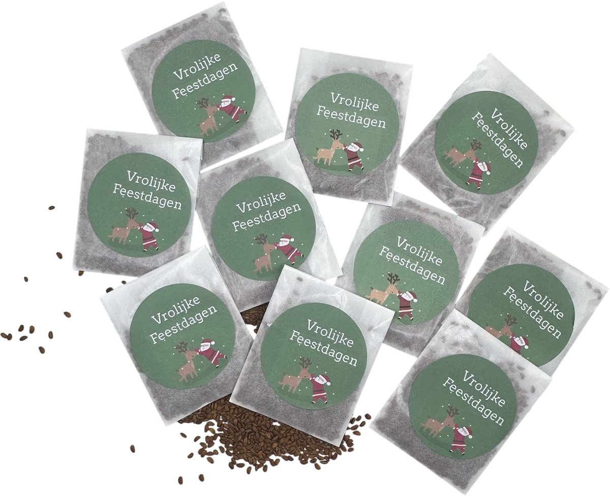 25 stuks,Vrolijke feestdagen ,kerstattentie,kerst,biologisch,tuinkers,,bedankje,mini kadootje,uitdeel,kerst kaartje,weggeef,weggeefzakje, zaden,
