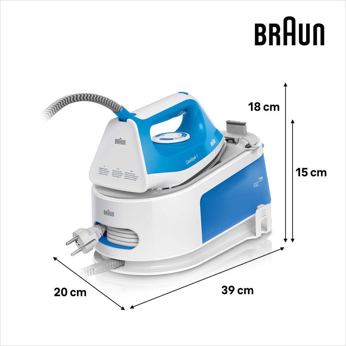 Braun CareStyle 1 IS1012BL - Stoomgenerator - Handmatige instellingen - Auto-off - Blauw/Wit — afbeelding 5