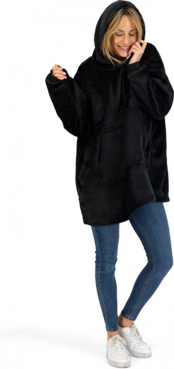 O'DADDY® Fleece Deken - Fleece Plaid - Fleece Deken met Mouwen - Super Zacht - Plaids met Mouwen - Hoodie - hoodie Heren - Hoodie Dames - Hoodie Unisex - Hoodie Zwart — cadeau in Wonen & Interieur - foto 7