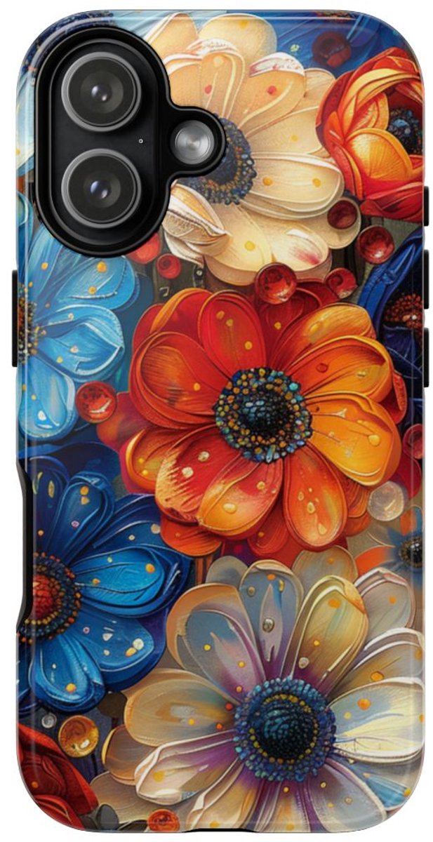 Levendig Abstract Bloemenpatroon – Telefoonhoesje Geschikt voor iPhone 17