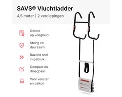 SAVS ESC-450 Vluchtladder 4,5 meter - 2 verdiepingen - Brandtrap - Noodladder - Vluchttouw - Brandtrapladder oprolbaar - Vluchttrap