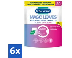 6 x Dr. Beckmann Wasmiddeldoekjes Kleur 20 stuks per verpakking - Wasstrips - Wasmiddel - Gekleurde Was - Frisse Geur - Milieuvriendelijk