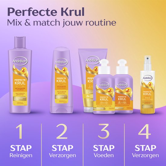 Andrélon - Lichtgewicht Leave-in Haarcrème - Perfecte Krul - 6 x 200 ml