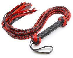 Smart Moves - Gevlochten Flogger- 78 cm - Zwart/Rood