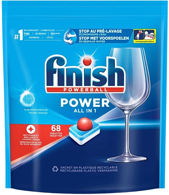 Kalk Formule 20 x Finish Powerball - Power All in 1 - Vaatwastabletten - Reiniging ...