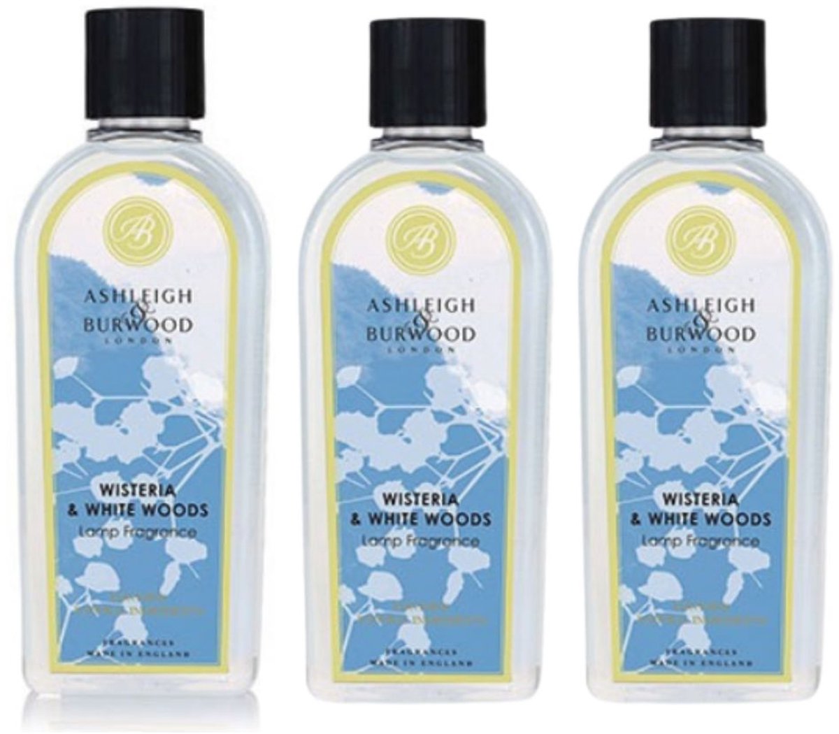 Ashleigh & Burwood Lamp Oil Wisteria & White Woods 3 x 250 ml voordeelbundel