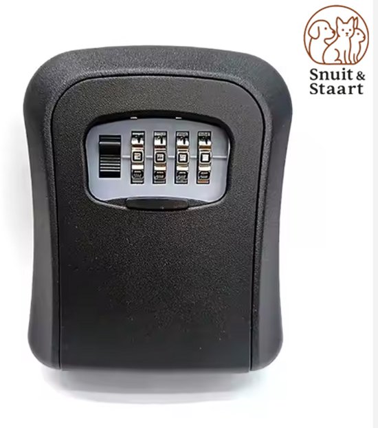 Sleutelkluis voor Buiten - Sleutelkastje met Code - Voor binnen en buiten - Sleutelkluisje met Cijferslot - Sluitelkluis voor in de zorg en in de bouw - Waterbestendig - Zwart