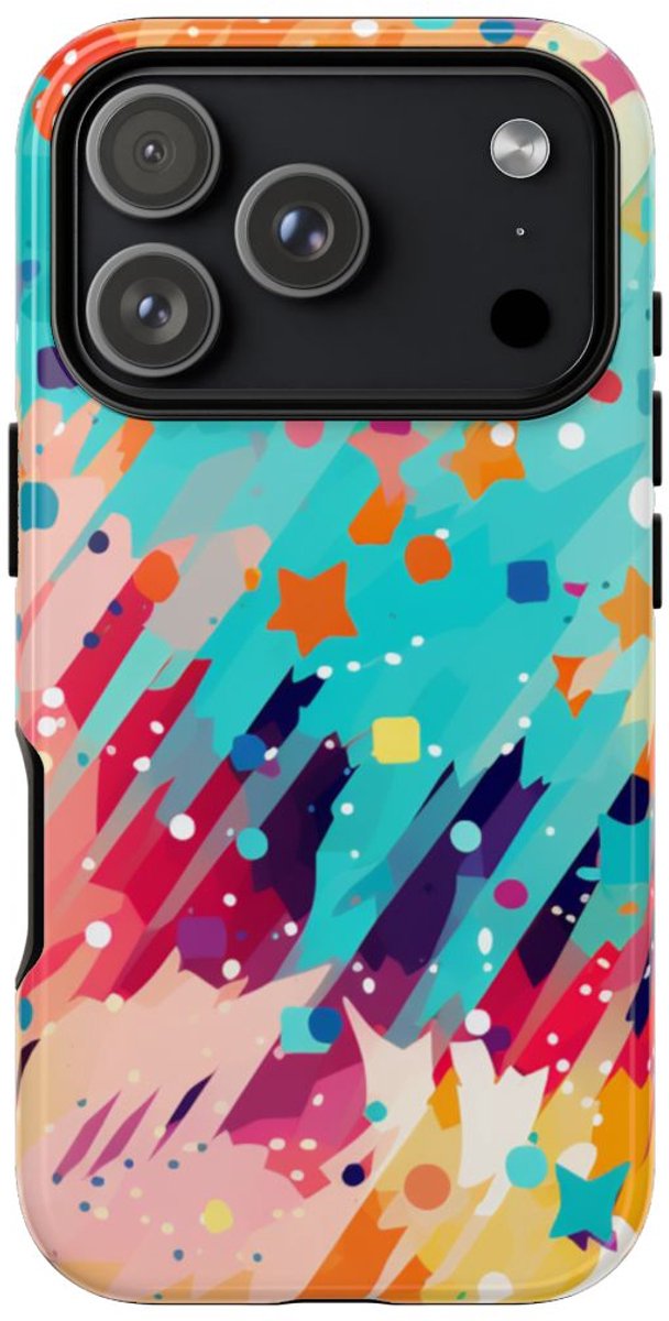 Kleurrijk Abstract Spattenpatroon – Telefoonhoesje Geschikt voor iPhone 17 Pro