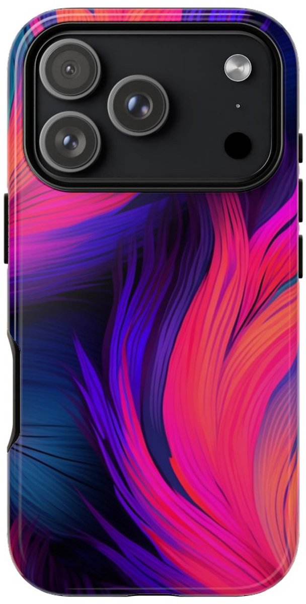 Levendige Neon Abstracte Stroom – Telefoonhoesje Geschikt voor iPhone 17 Pro