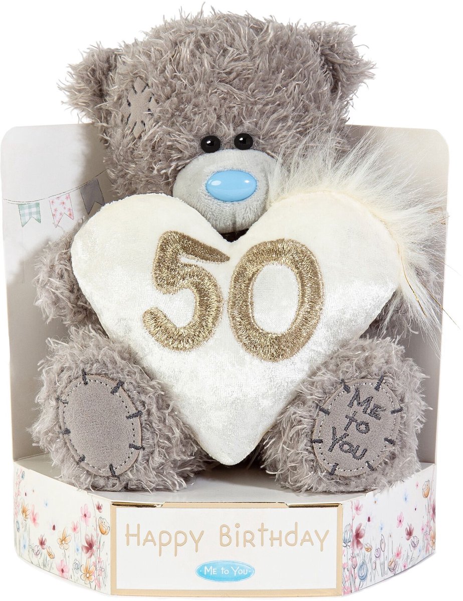 Me to You Knuffel Beer M7 16 cm 50 jaar Heart