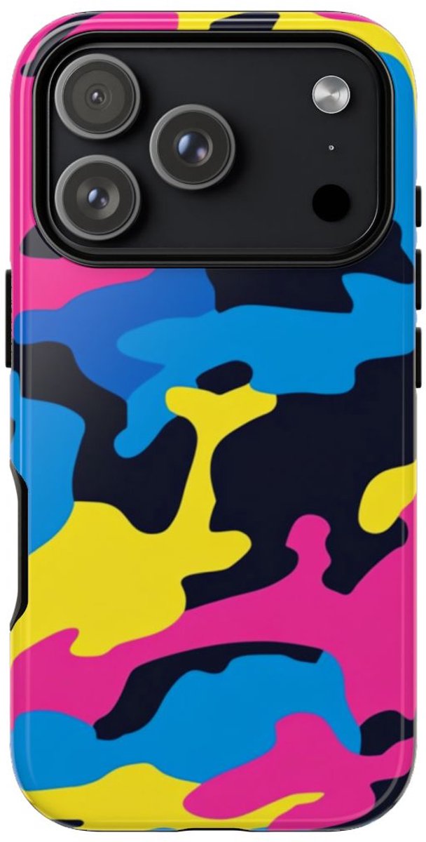 Neon Kleurrijk Camouflagepatroon – Telefoonhoesje Geschikt voor iPhone 17 Pro