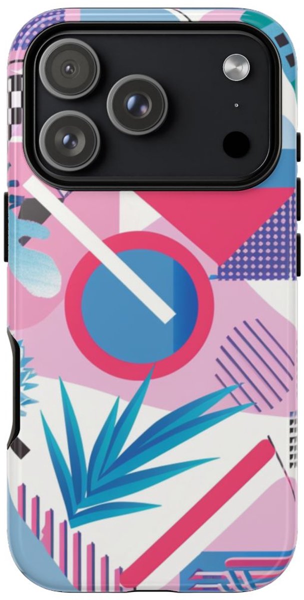 Kleurrijk Geometrisch Abstract Patroon – Telefoonhoesje Geschikt voor iPhone 17 Pro