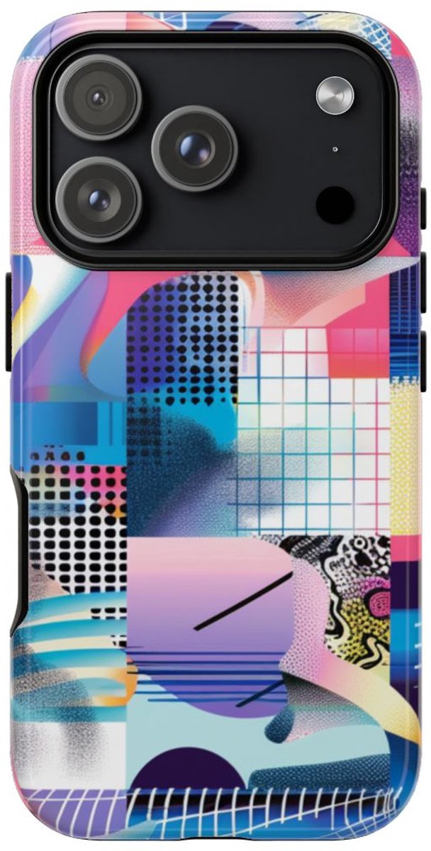 Kleurrijk Abstract Geometrisch Patroon – Telefoonhoesje Geschikt voor iPhone 17 Pro