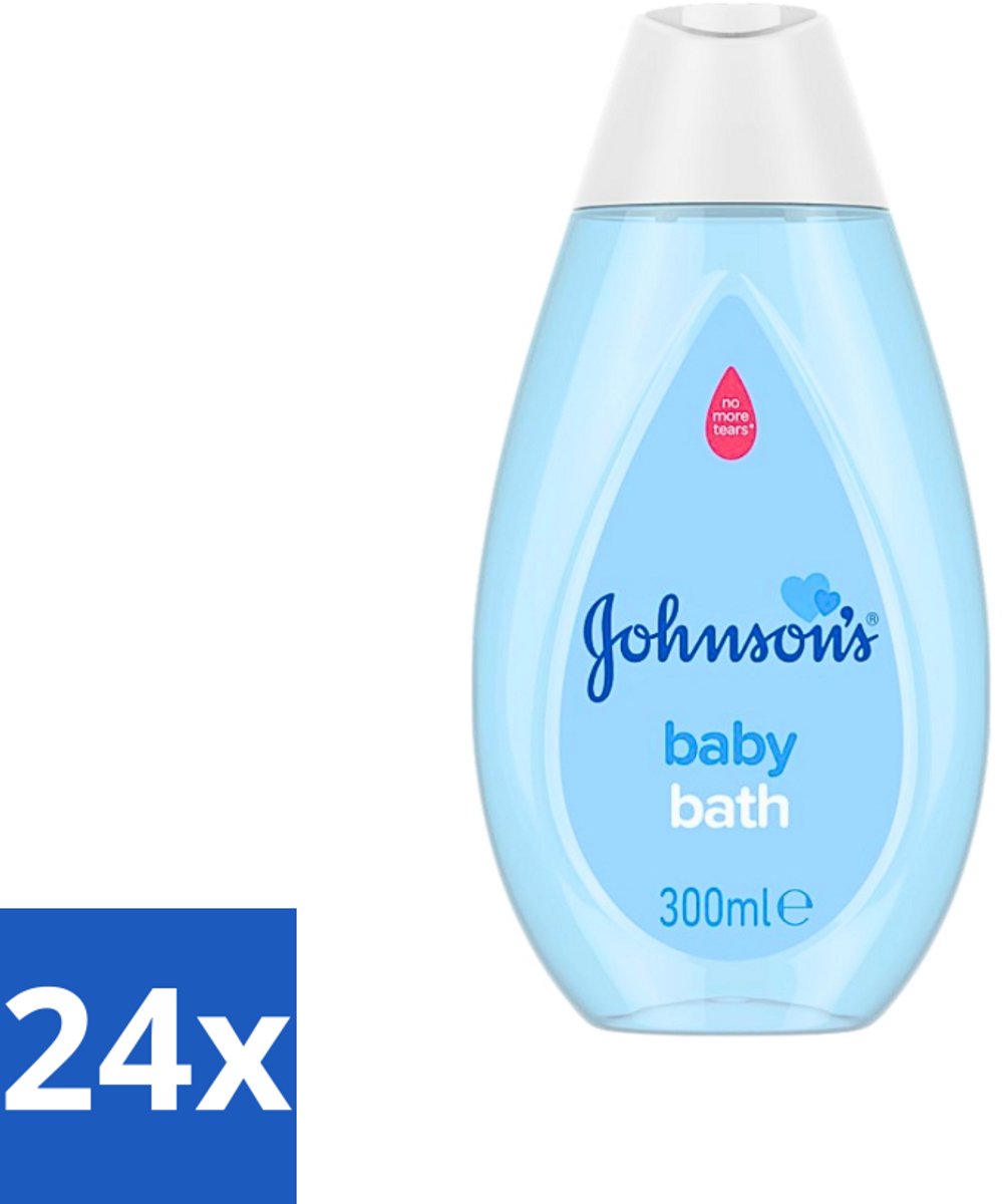 24 x Johnson's - Baby Bath - Puur & Zacht - 300 ml - Baby Bad - Baby Zeep - Babyhuid Verzorging - Milde Babyzeep - Zachte Babyzeep