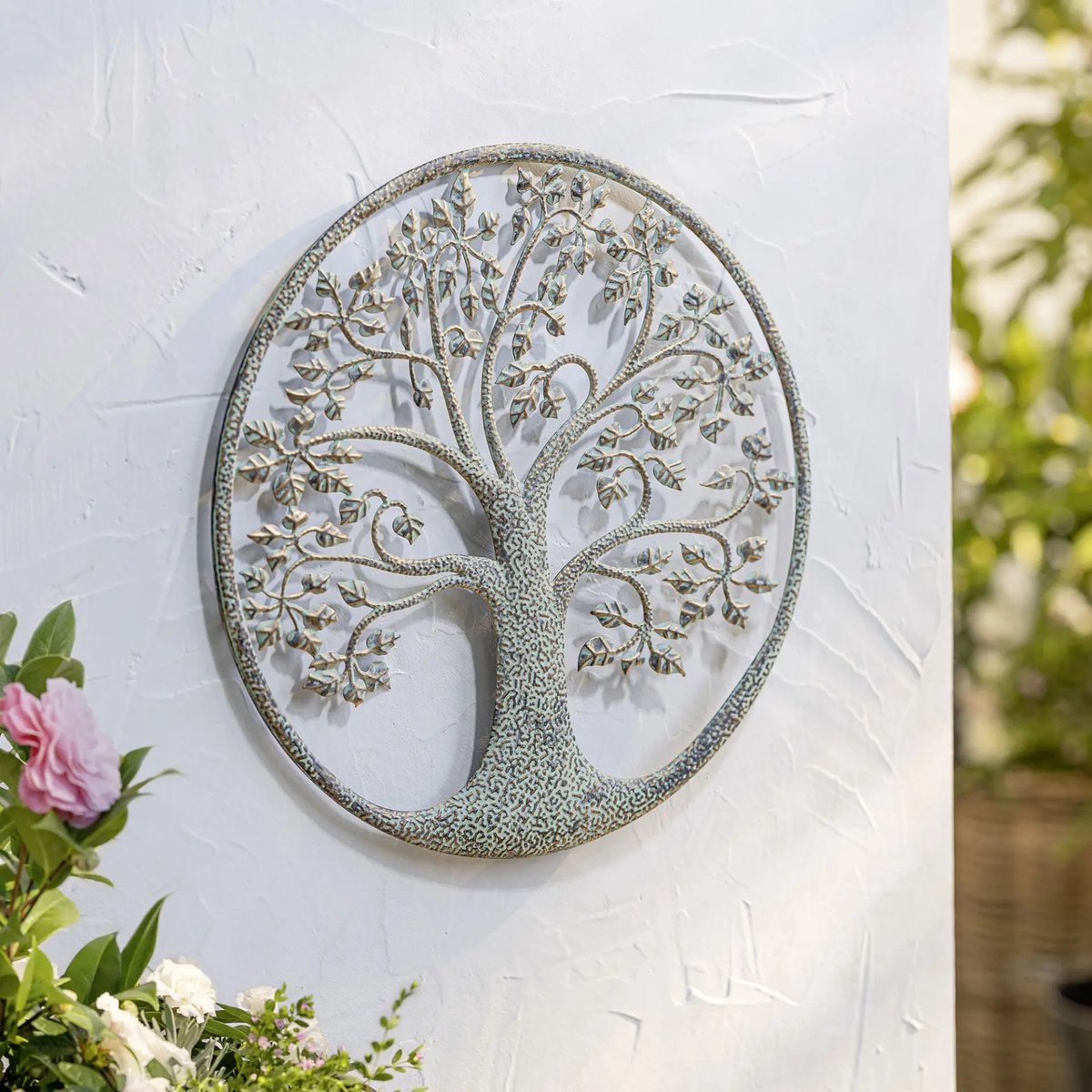 Home Deco Wanddecoratie levensboom 40cm zacht groen