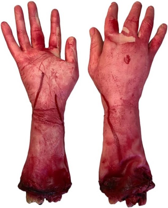 Goodivery® - Halloween Bebloede Nephand - Set Van 2 Losse Handen Horror Halloween Bloederige Dode Lichaamsdelen Spookhuis Nephand Grapaccessoires Voor Halloweenfeestversiering
