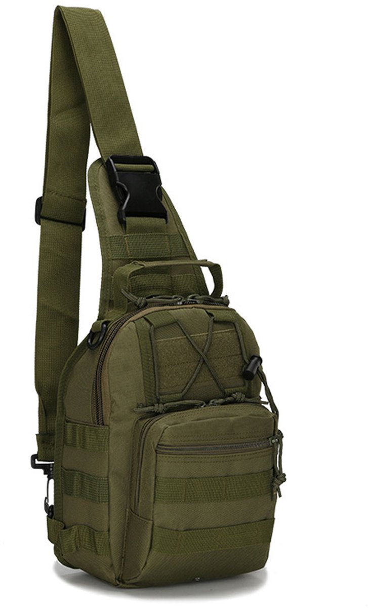 Tactische Eenzijdige Slingbag - Milieuvriendelijk Nylon - Waterbestendig En Lichtgewicht - Armeegrün