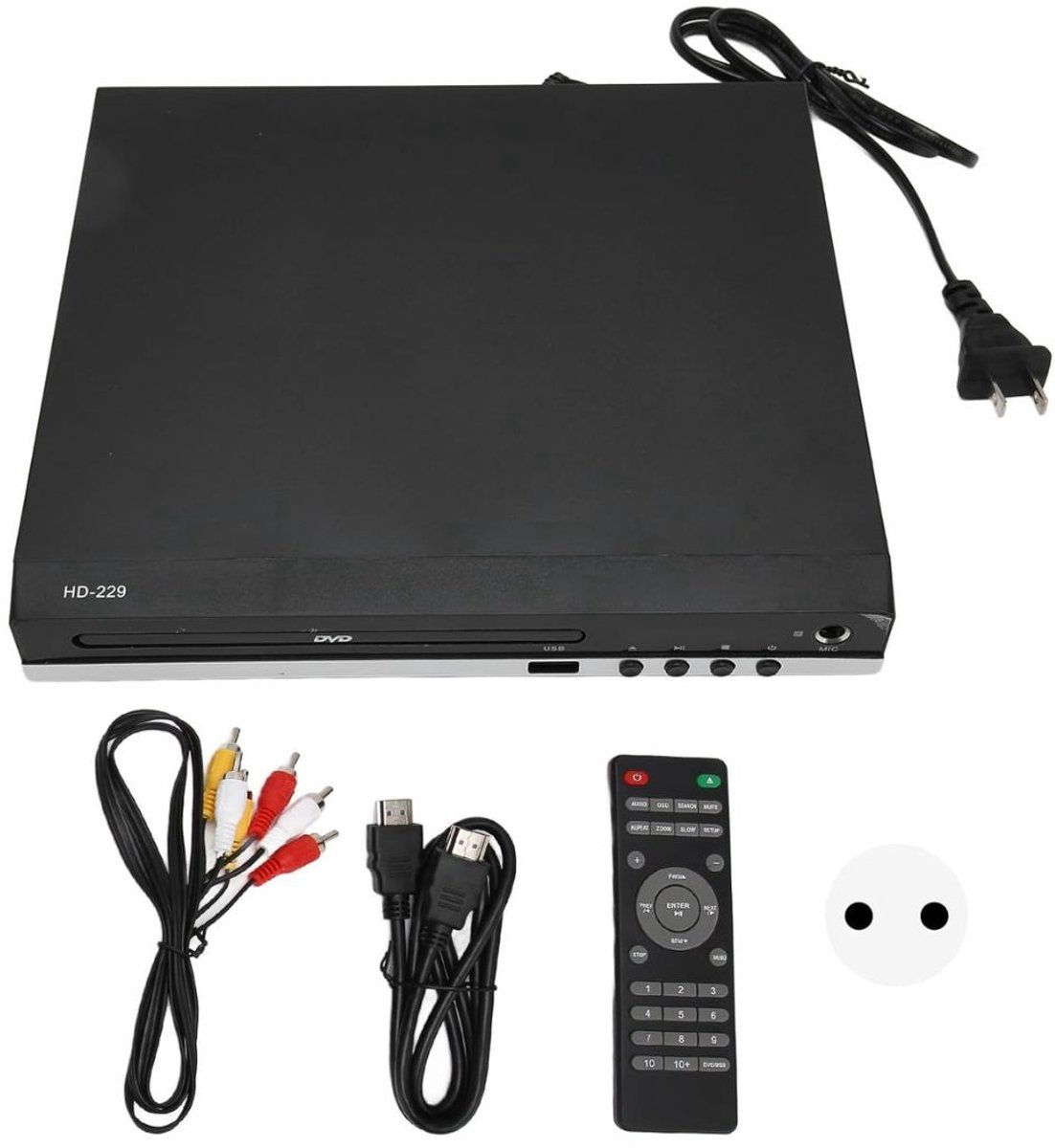 Thuys – DVD Speler Met HDMI – Externe Dvd Speler – Blu Ray Spelers – 25cm x 25cm x 6cm – Zwart