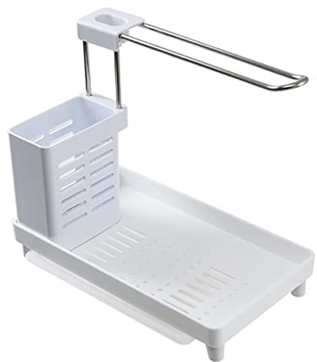 Multifunctionele Gootsteenorganizer met Afdruipbak – Roestvrij Staal Keukenaccessoire