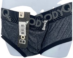BodyQ Herenlingerie – Sexy Herenboxer in Grijs-Zwart | Comfortabel & Verleidelijk – Maat M