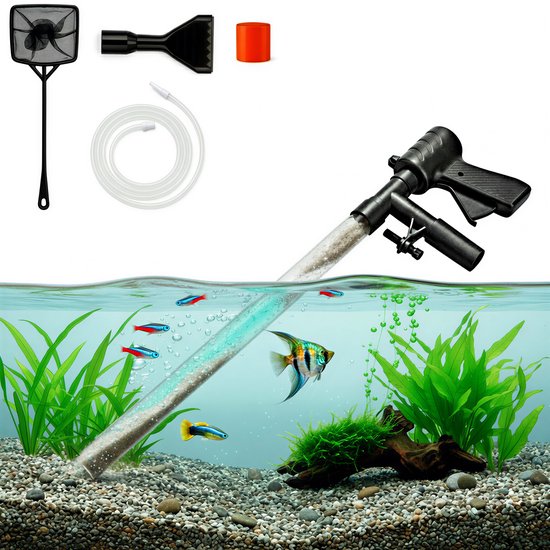 Pawesome - Aspirateur d'aquarium - Nettoyeur de fond - Nettoyeur de gravier d'aquarium - Aspirateur de fond - Sans piles