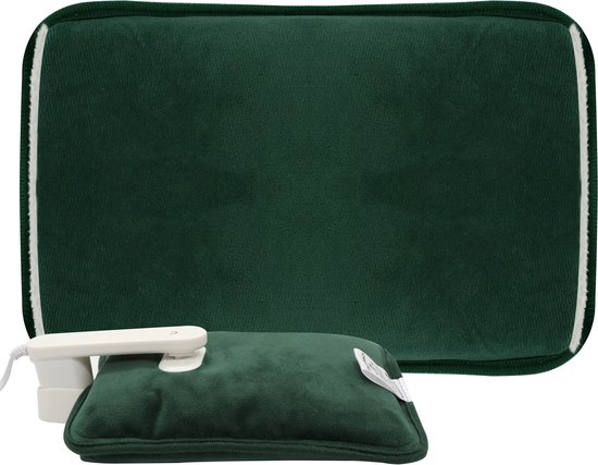 STAUS&BACH Aura - Elektrische kruik met hoes voor je handen - Fleece - Warmwaterkruik baby - Babykruik - Groen