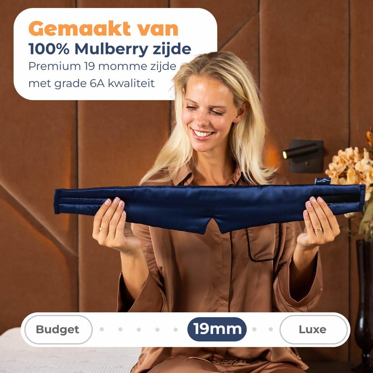 Best Life Zijden Slaapmasker - Oogmasker Slaap - Vrouwen & Mannen - Navy — afbeelding 4
