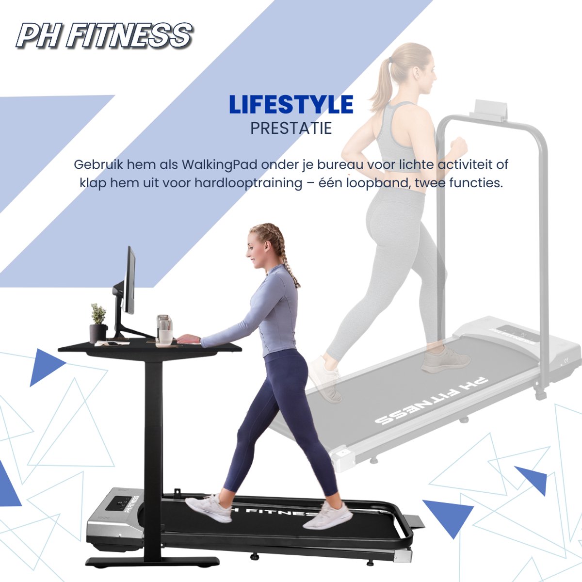 PH Fitness Loopband - Incline & Handmatige Helling - Gray / - afbeelding 3