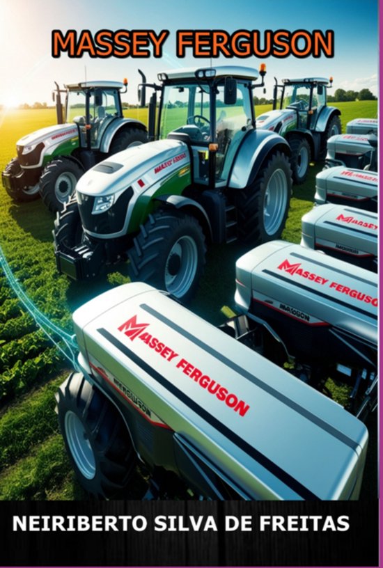 Verschillende Massey Ferguson tractoren, waaronder de Massey Ferguson 7726, op een grasveld met een gewas.