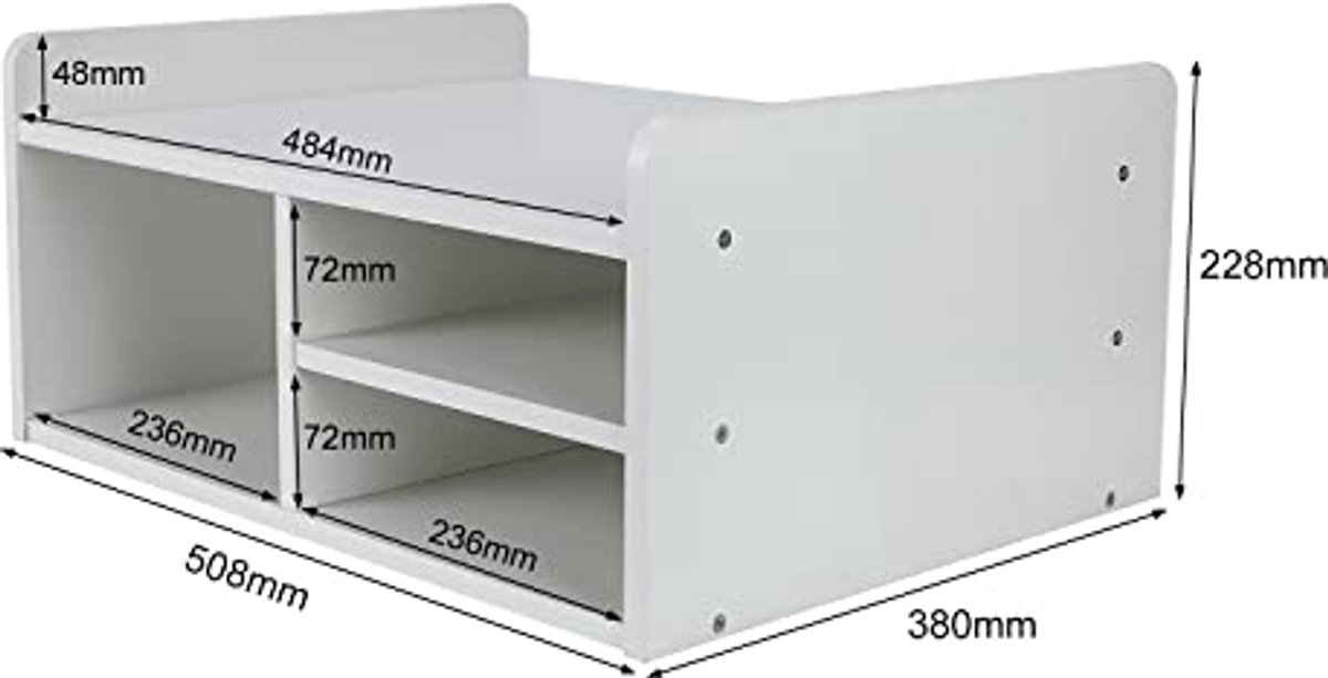 Desktop Hout 2 Tier Printer Stand - Kantoorbenodigdheden Organizer voor A4 Papier