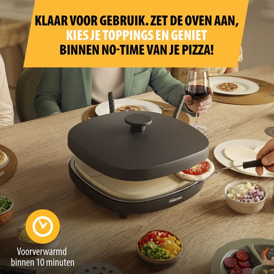 Tristar PZ-9176 Pizza Gourmetset - Family 6 Mini Pizza Oven - Voor 6 personen - Inclusief deegsnijder — afbeelding 4