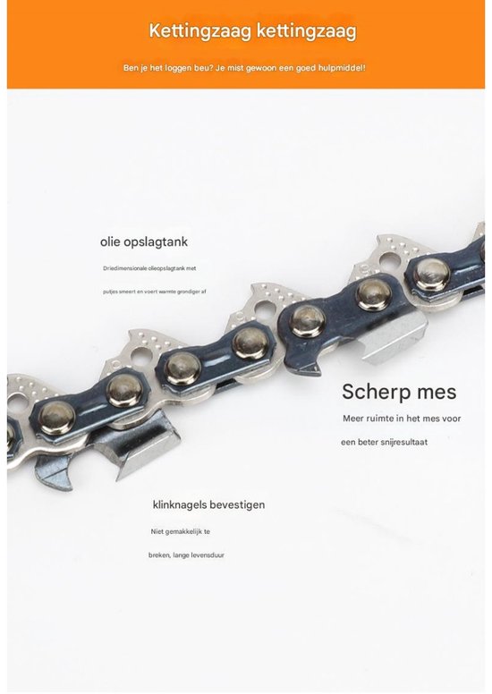 EXCITAT 3 stuks - Ketting - Vervangende ketting - Kettingzaag - 37 aandrijfschakels - Geschikt voor meeste 6" kettingzagen — afbeelding 4