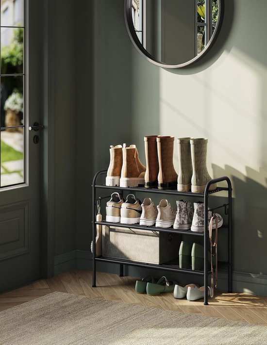 SONGMICS schoenenrek met 3 niveaus rookgrijs | SONGMICS THUIS