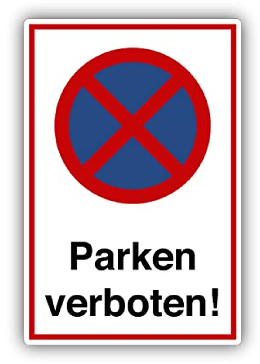 Parkeerbord Verboden 20x30 cm - Weerbestendig en UV-bestendig