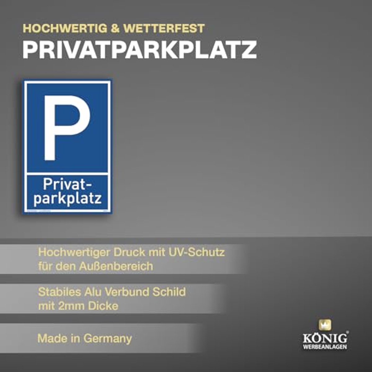 Aluminium parkeerbord voor privé parkeerplaats - 20 x 30 cm met UV-bescherming - Parkeren verboden.