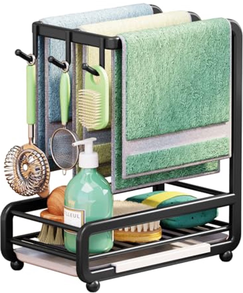 Multifunctionele Gootsteenorganisator voor Sponzen en Handdoeken