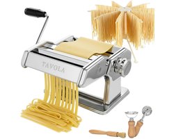 Tavola - Pastamachine + Pasta droogrek - Pasta maker - Pasta maken - Ravioli maken - RVS - Housewarming cadeau