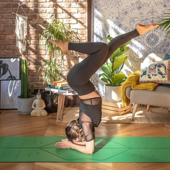 Milieuvriendelijke antislip yogamat met uitlijningsmarkeringen - Perfect voor elke yogi — afbeelding 5