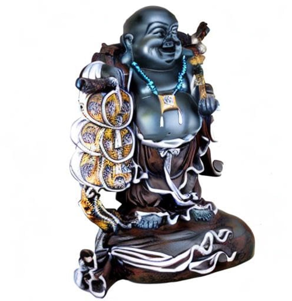 Resin Smiling Buddha Statue | Feng Shui Figurine for Home and Office Decoration | 16 Inch