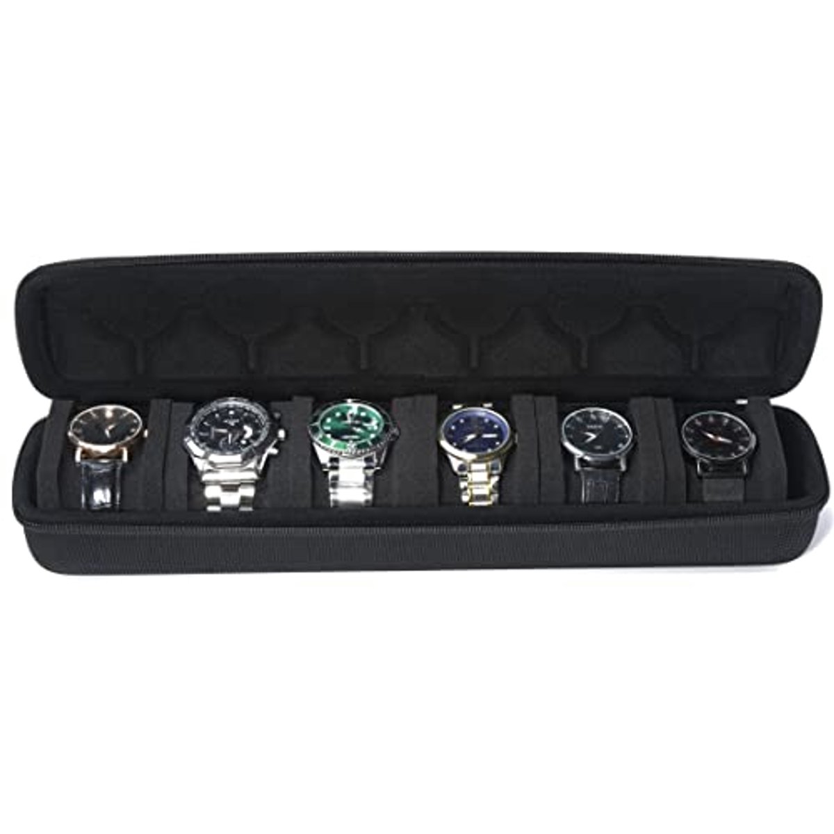 Harde Draagbare Horloge Reiskoffer voor Mannen - Reisorganisator met 6 Sleuven - Zwart