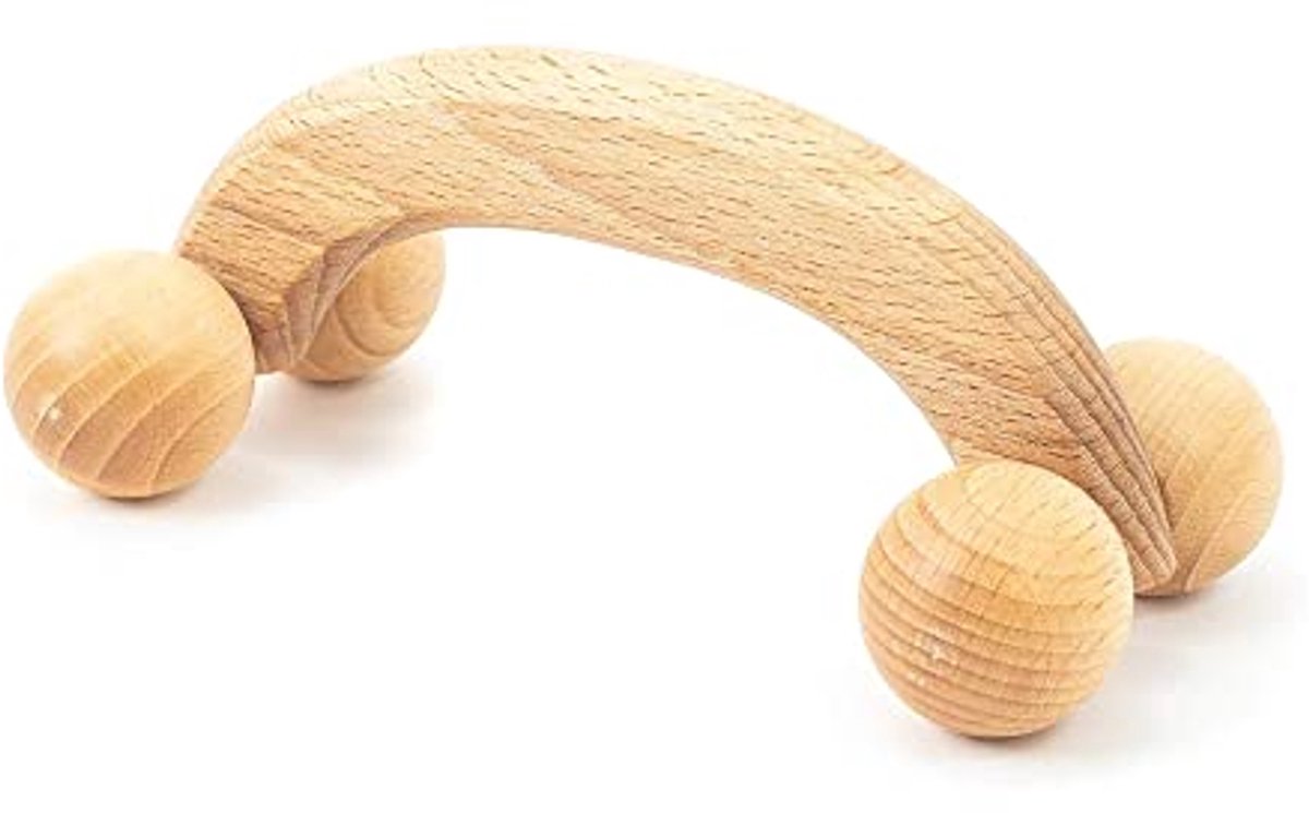 Massage Rollerbal voor Rug, Nek en Schouders - Houten Massager 18 x 7 x 6 cm