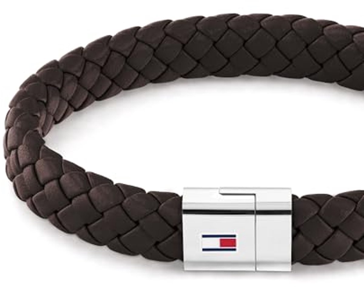 Heren Leren Armband - Bruin, Rvs, One Size