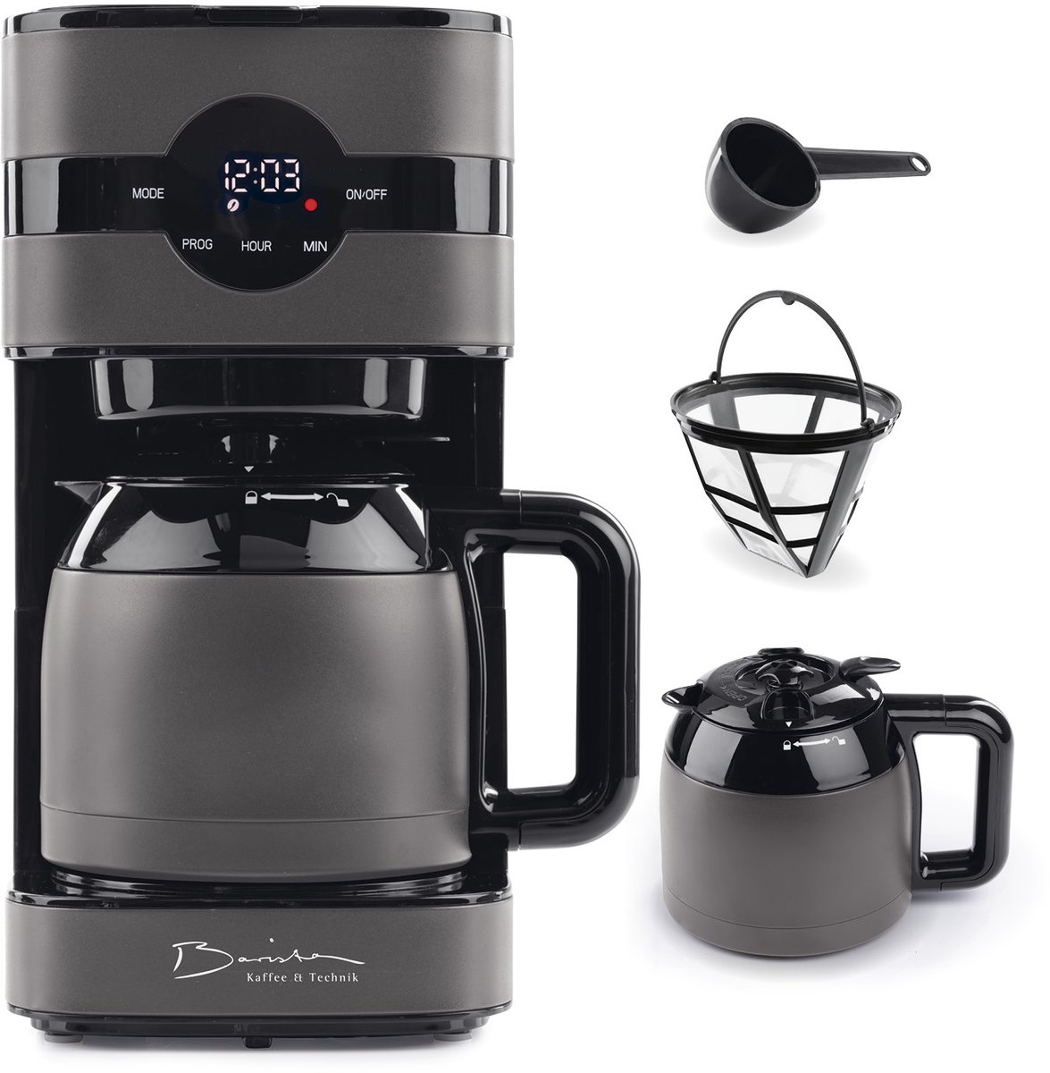 Barista Touch Iso Filterkoffiezetapparaat – Thermoskan, Digitaal Display & Timer, 900 W, 8 Kopjes, 1,25 L